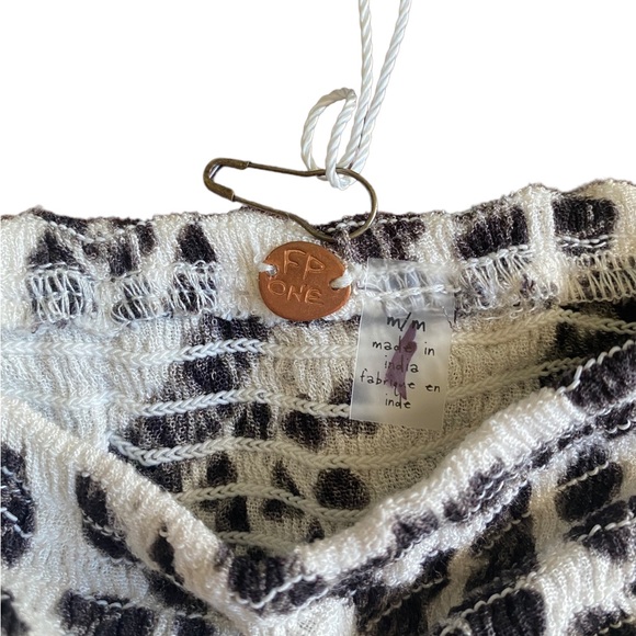 Free People Black and White Smocked Crop Top - Picture 6 of 11